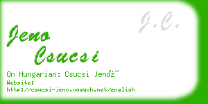 jeno csucsi business card